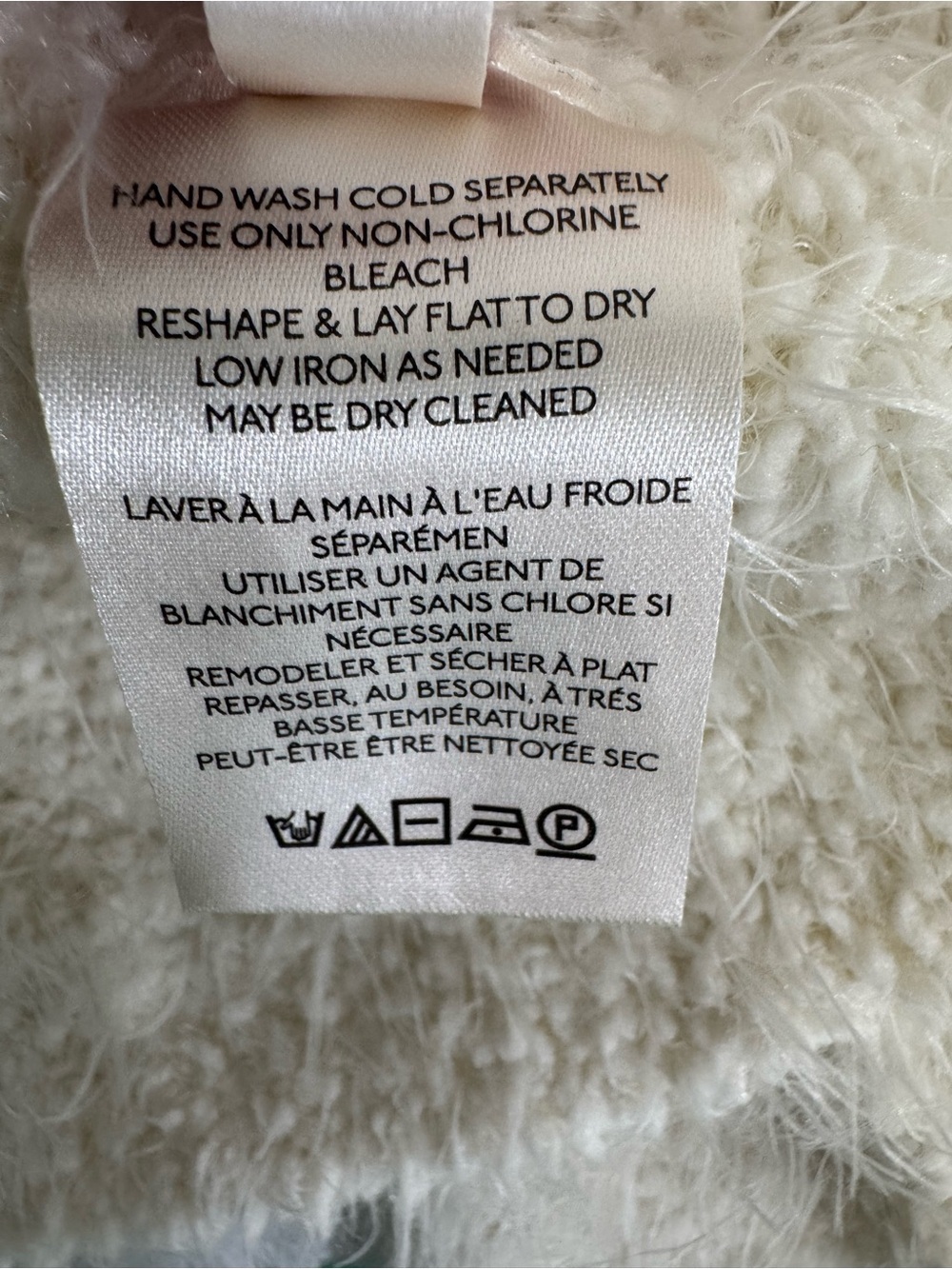 Free People Icing Fuzzy Knit Pullover Sweater Large Ivory V-Neck Oversized - Picture 10 of 15